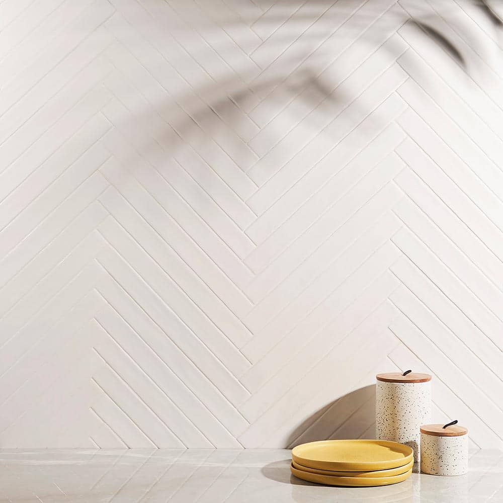 Ivy Hill Tile Nantucket 2 in. x 20 in. White Polished Ceramic Wall Tile (20 pieces / 5.38 sq. ft. / case)