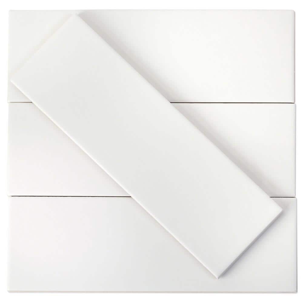 Ivy Hill Tile Barnet White 3 in. x 9 in. x 10mm Matte Ceramic Subway Wall Tile (30 pieces / 5.16 sq. ft. / box)
