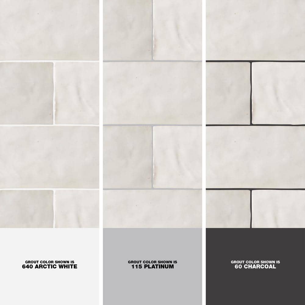 Kingston White 3 in. x 8 in. Polished Ceramic Wall Tile (5.38 sq. ft./case)