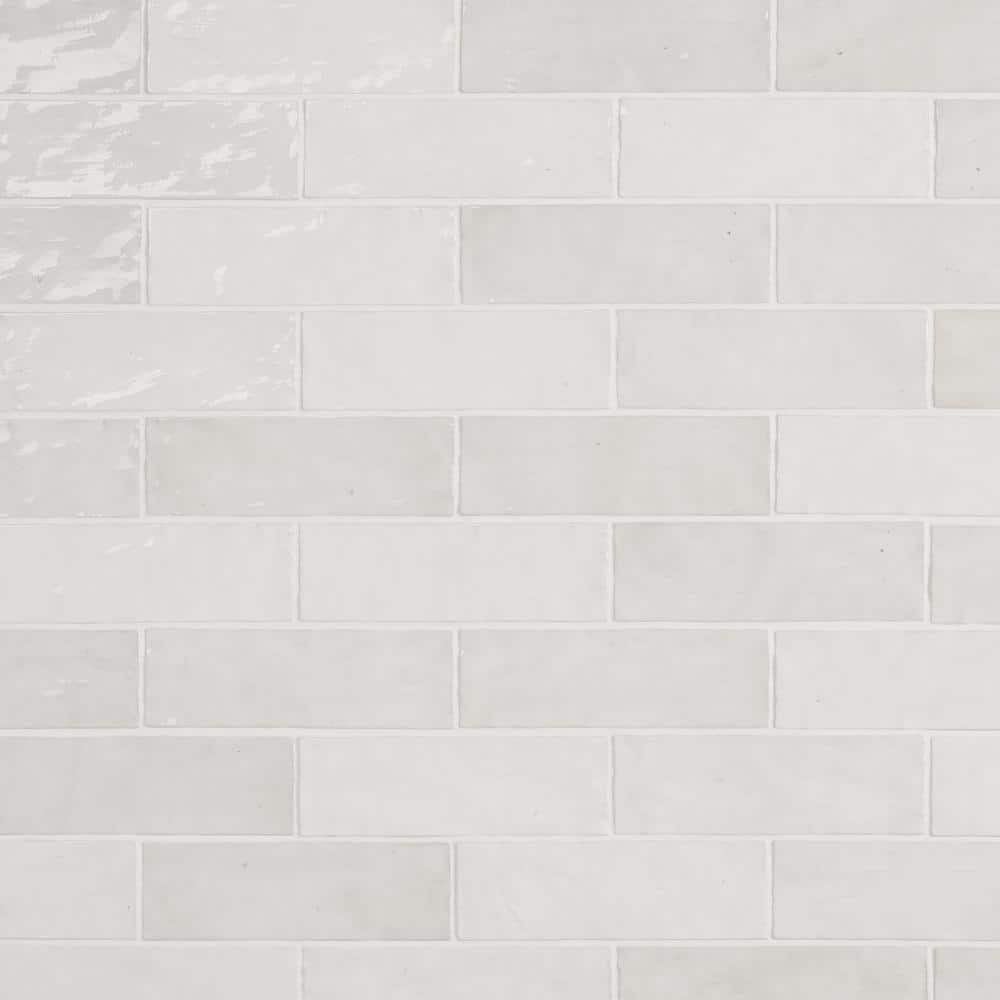 Kingston White 3 in. x 8 in. Polished Ceramic Wall Tile (5.38 sq. ft./case)