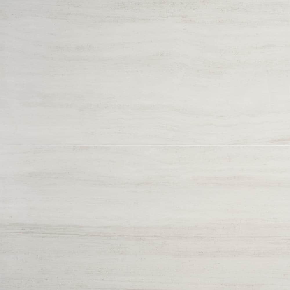 Atlanta White 23.45 in. x 47.07 in. Matte Travertine Look Porcelain Floor and Wall Tile (31 sq. ft./Case)