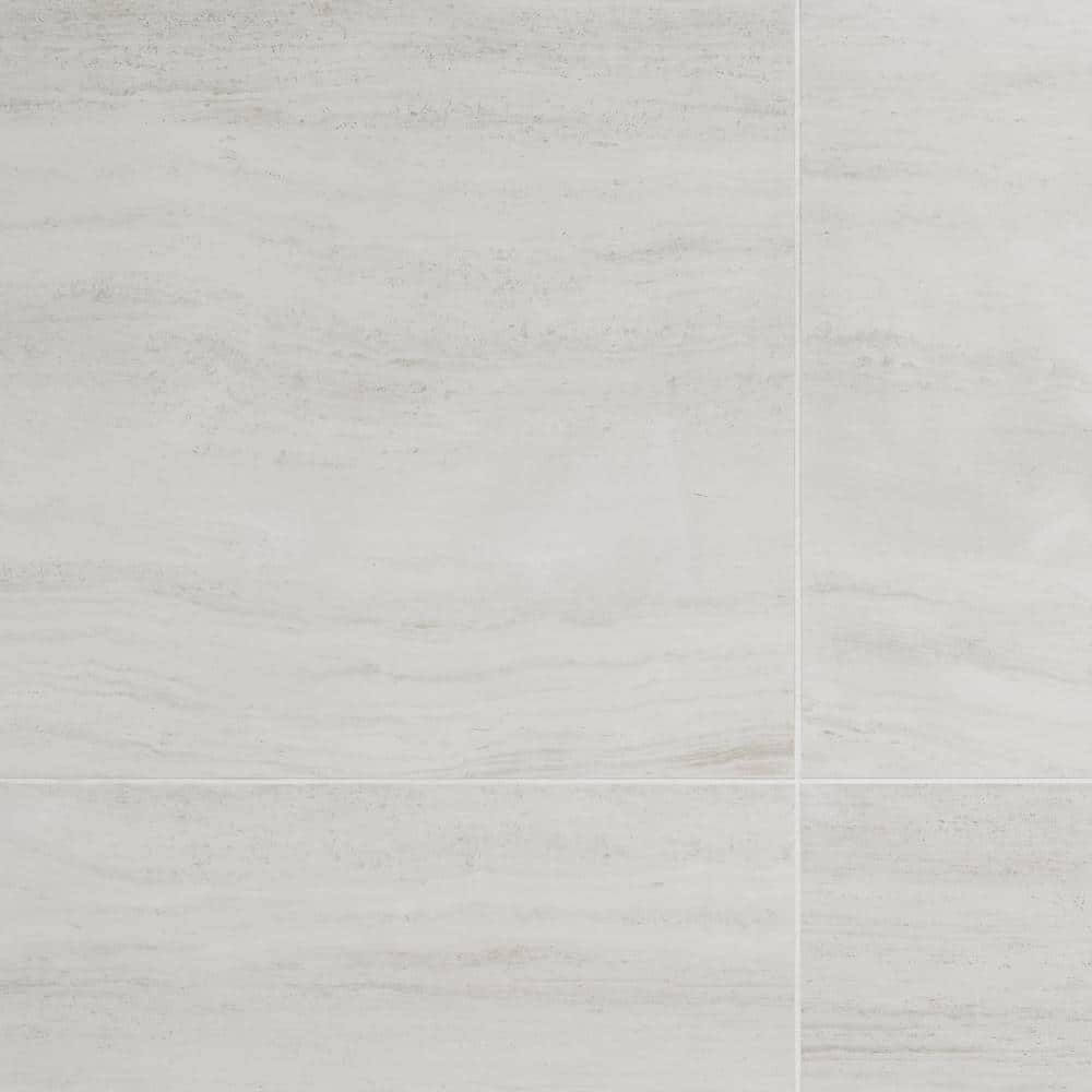 Atlanta White 23.45 in. x 47.07 in. Matte Travertine Look Porcelain Floor and Wall Tile (31 sq. ft./Case)