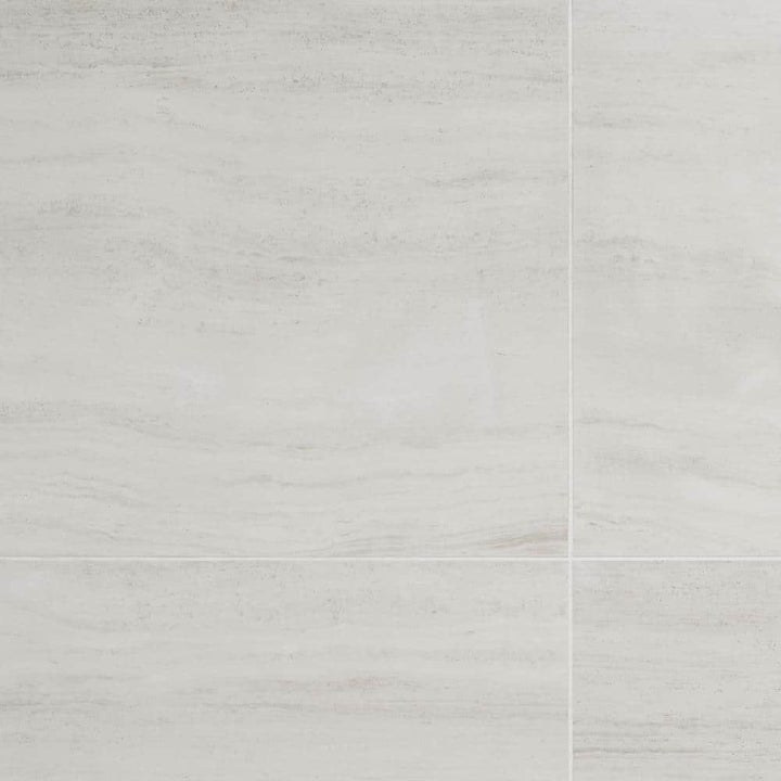 Atlanta White 23.45 in. x 47.07 in. Matte Travertine Look Porcelain Floor and Wall Tile (31 sq. ft./Case)