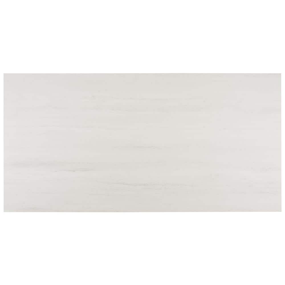 Atlanta White 23.45 in. x 47.07 in. Matte Travertine Look Porcelain Floor and Wall Tile (31 sq. ft./Case)