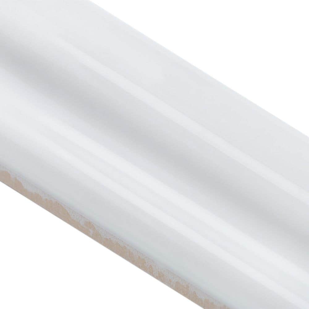 Newport White 1 in. x 10 in. Polished Ceramic Wall Pencil Liner Tile by Ivy Hill Tile
