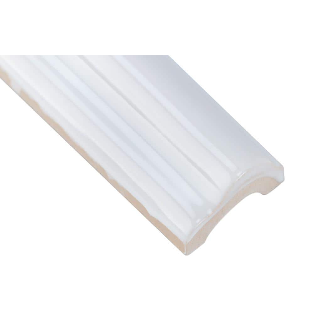 Newport White 1 in. x 10 in. Polished Ceramic Wall Pencil Liner Tile by Ivy Hill Tile