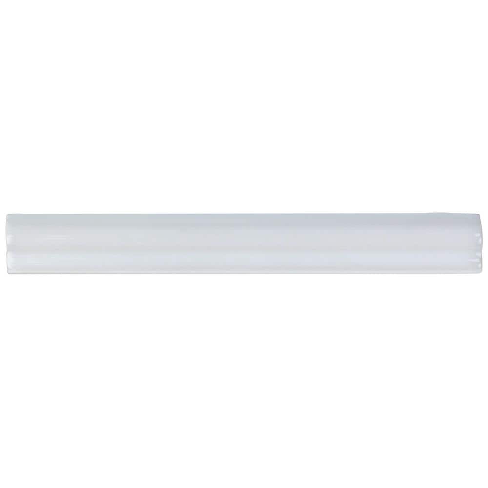 Newport White 1 in. x 10 in. Polished Ceramic Wall Pencil Liner Tile by Ivy Hill Tile