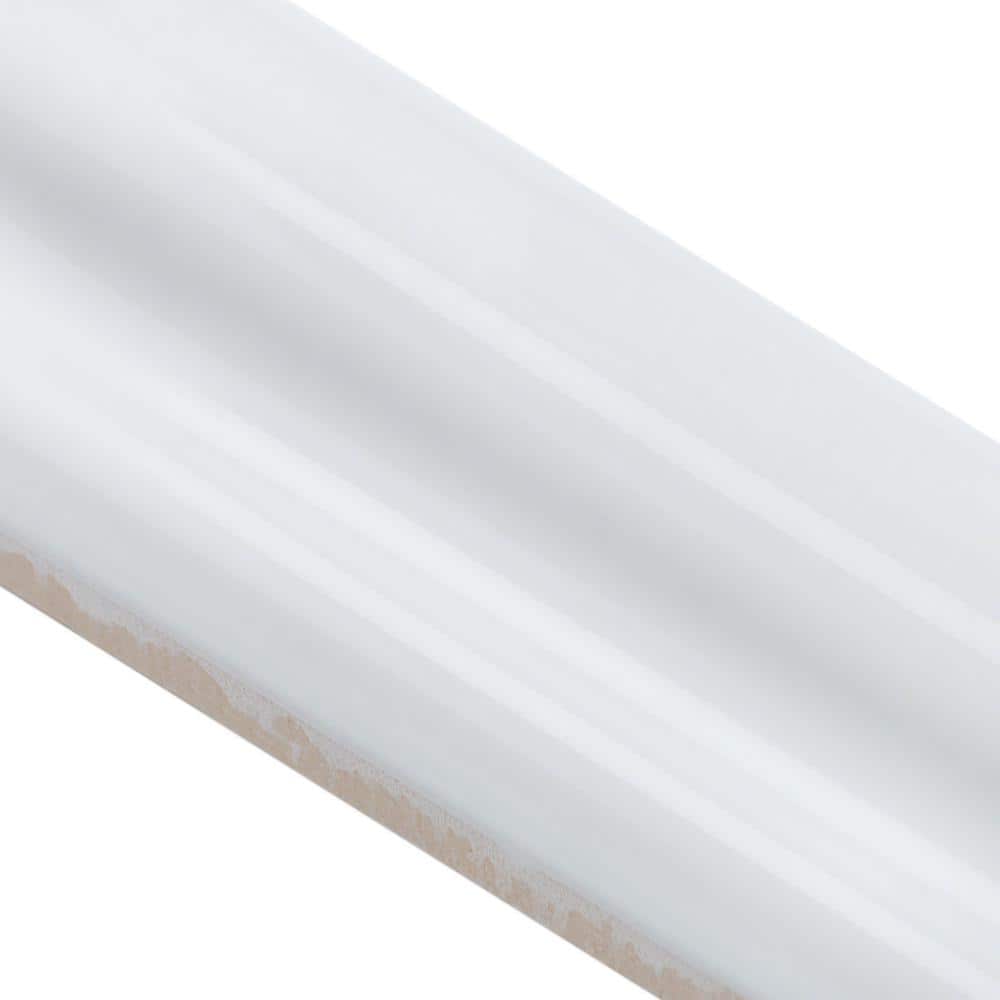 Newport White 1 in. x 10 in. Polished Ceramic Wall Pencil Liner Tile by Ivy Hill Tile