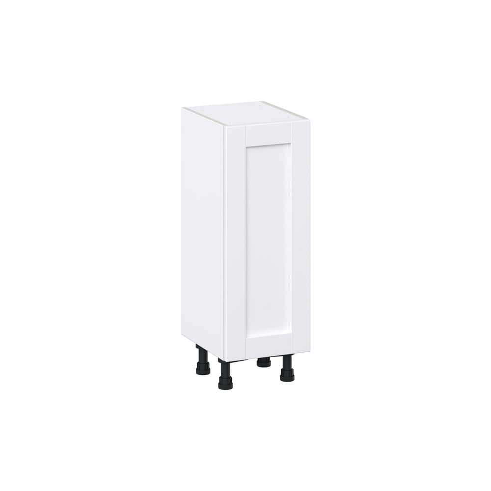 J COLLECTION Mancos Bright White Shaker Assembled Shallow Base Kitchen Cabinet with Door (12 in. W x 34.5 in. H x 14 in. D)