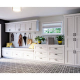 J COLLECTION Mancos Bright White Shaker Assembled Shallow Base Kitchen Cabinet with Door (12 in. W x 34.5 in. H x 14 in. D)