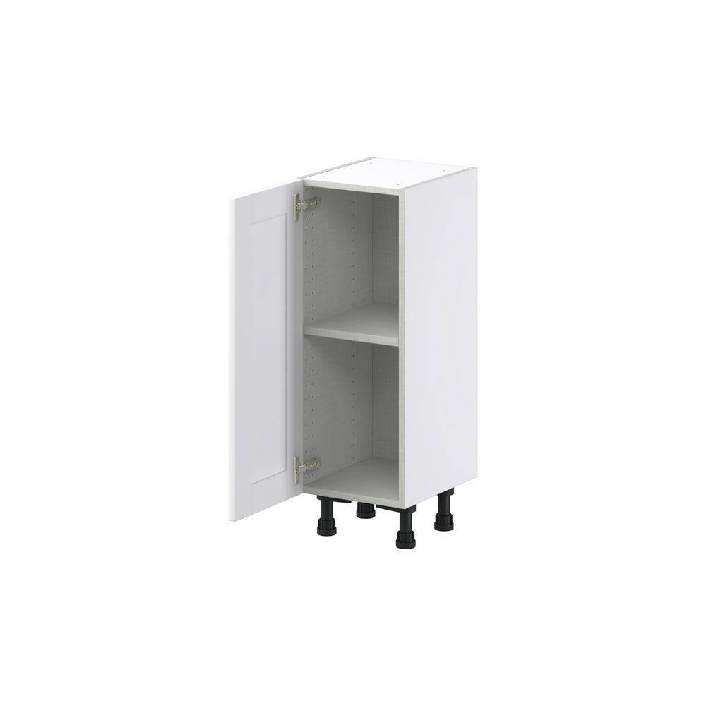 J COLLECTION Mancos Bright White Shaker Assembled Shallow Base Kitchen Cabinet with Door (12 in. W x 34.5 in. H x 14 in. D)