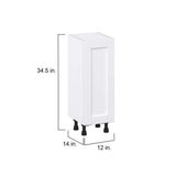 J COLLECTION Mancos Bright White Shaker Assembled Shallow Base Kitchen Cabinet with Door (12 in. W x 34.5 in. H x 14 in. D)
