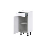 J COLLECTION Mancos Bright White Shaker Assembled Shallow Base Kitchen Cabinet with a Drawer (15 in. W x 34.5 in. H x 14 in. D)