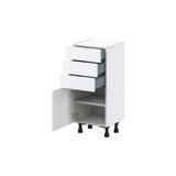 J COLLECTION Mancos Bright White Shaker Assembled Base Kitchen Cabinet with 3-Drawer (15 in. W x 34.5 in. H x 14 in. D)