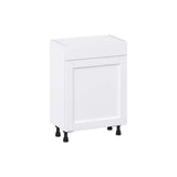 J COLLECTION Mancos Bright White Shaker Assembled Shallow Base Kitchen Cabinet with a Drawer (24 in. W x 34.5 in. H x 14 in. D)