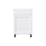 J COLLECTION Mancos Bright White Shaker Assembled Shallow Base Kitchen Cabinet with a Drawer (24 in. W x 34.5 in. H x 14 in. D)