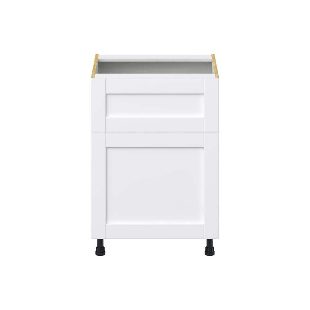 J COLLECTION Mancos Bright White Shaker Assembled Base Kitchen Cabinet with 10 in. Drawer (24 in. W X 34.5 in. H X 24 in. D)