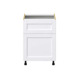 J COLLECTION Mancos Bright White Shaker Assembled Base Kitchen Cabinet with 10 in. Drawer (24 in. W X 34.5 in. H X 24 in. D)