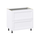 J COLLECTION Mancos Bright White Shaker Assembled Base Kitchen Cabinet with 2 Drawers (36 in. W x 34.5 in. H x 24 in. D)