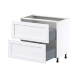 J COLLECTION Mancos Bright White Shaker Assembled Base Kitchen Cabinet with 2 Drawers (36 in. W x 34.5 in. H x 24 in. D)