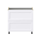 J COLLECTION Mancos Bright White Shaker Assembled Base Kitchen Cabinet with 2 Drawers (36 in. W x 34.5 in. H x 24 in. D)