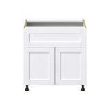 J COLLECTION Mancos Bright White Shaker Assembled Base Kitchen Cabinet with 10 in. Drawer (33 in. W X 34.5 in. H X 24 in. D)