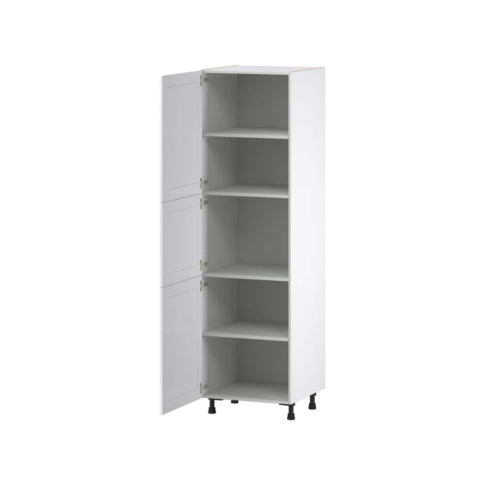 J COLLECTION Mancos Bright White Shaker Assembled Pantry Kitchen Cabinet with 4-Shelves (24 in. W x 84.5 in. H x 24 in. D)