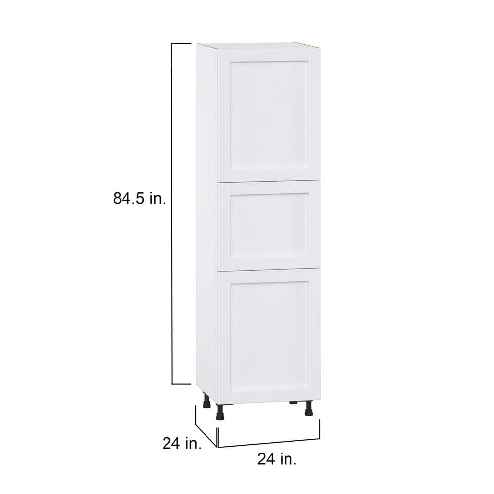 J COLLECTION Mancos Bright White Shaker Assembled Pantry Kitchen Cabinet with 4-Shelves (24 in. W x 84.5 in. H x 24 in. D)