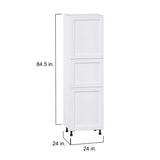J COLLECTION Mancos Bright White Shaker Assembled Pantry Kitchen Cabinet with 4-Shelves (24 in. W x 84.5 in. H x 24 in. D)