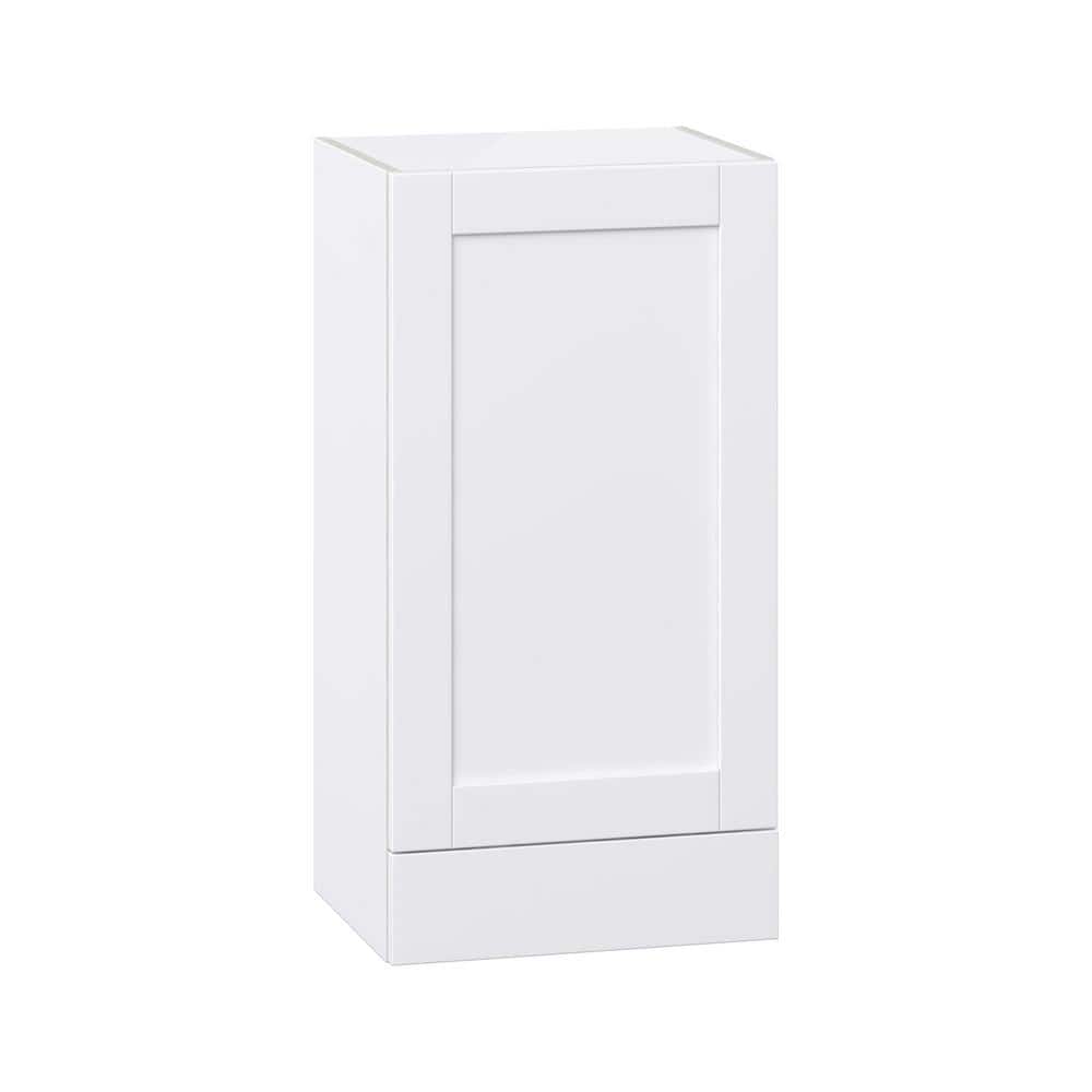 J COLLECTION Mancos Bright White Shaker Assembled Wall Kitchen Cabinet with a Drawer (18 in. W x 35 in. H x 14 in. D)