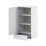 J COLLECTION Mancos Bright White Shaker Assembled Wall Kitchen Cabinet with a Drawer (18 in. W x 35 in. H x 14 in. D)