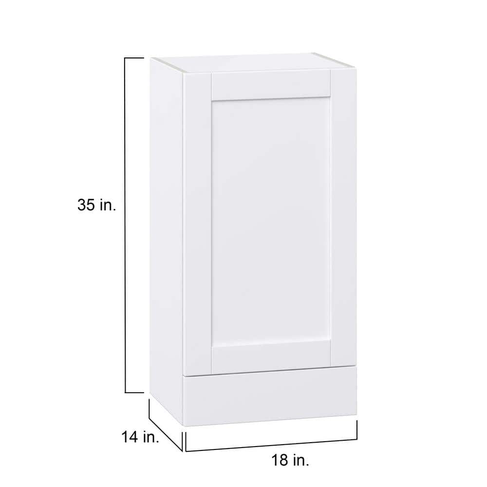 J COLLECTION Mancos Bright White Shaker Assembled Wall Kitchen Cabinet with a Drawer (18 in. W x 35 in. H x 14 in. D)