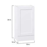 J COLLECTION Mancos Bright White Shaker Assembled Wall Kitchen Cabinet with a Drawer (18 in. W x 35 in. H x 14 in. D)
