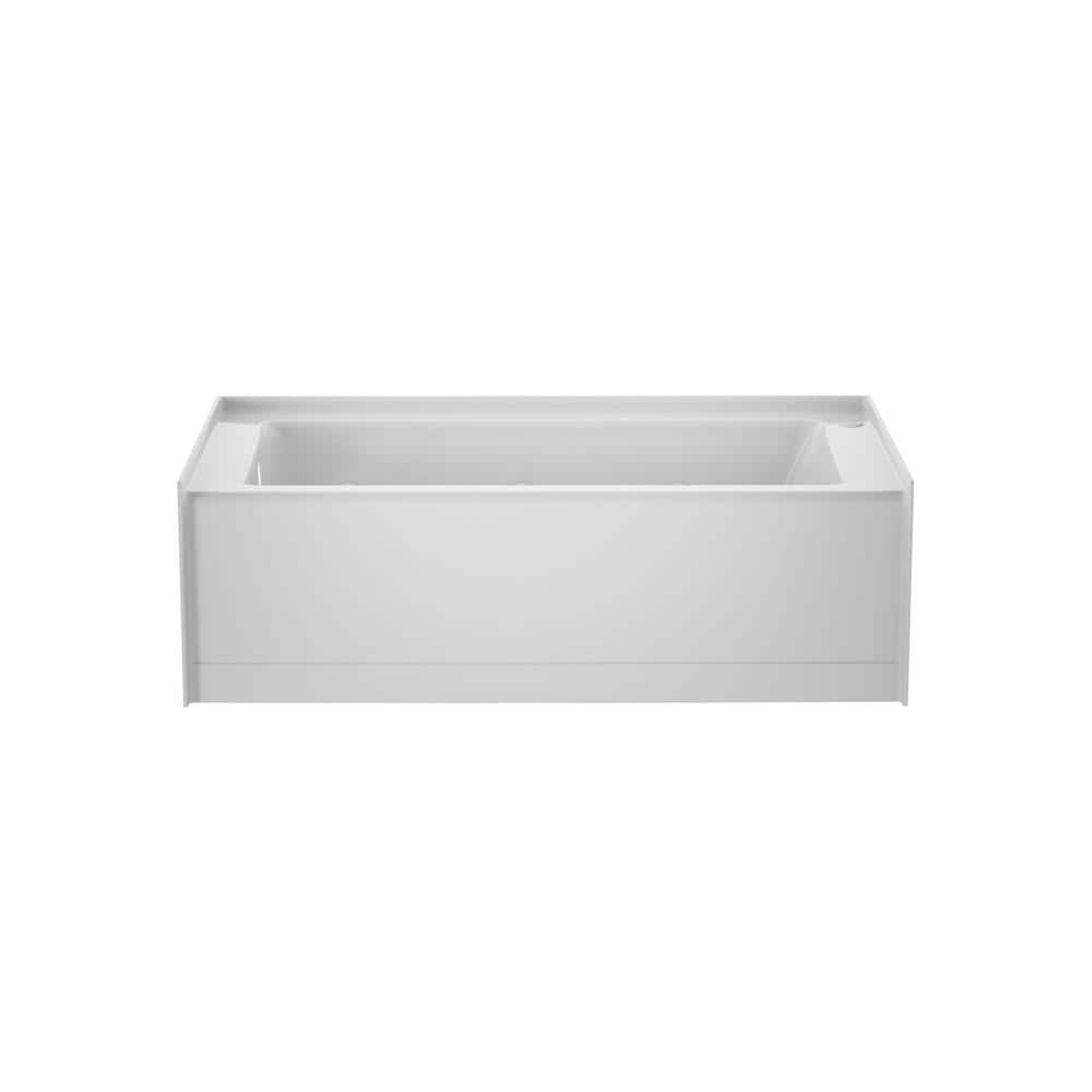 JACUZZI PROJECTA 60 in. x 32 in. Acrylic Left-Hand Drain Low-Profile Rectangular Alcove Whirlpool Tub in White