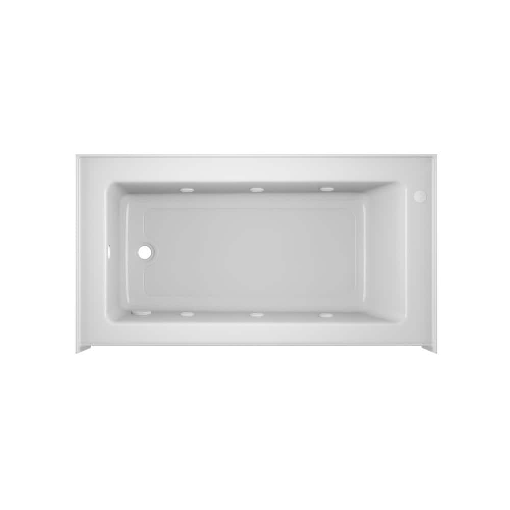 JACUZZI PROJECTA 60 in. x 32 in. Acrylic Left-Hand Drain Low-Profile Rectangular Alcove Whirlpool Tub in White