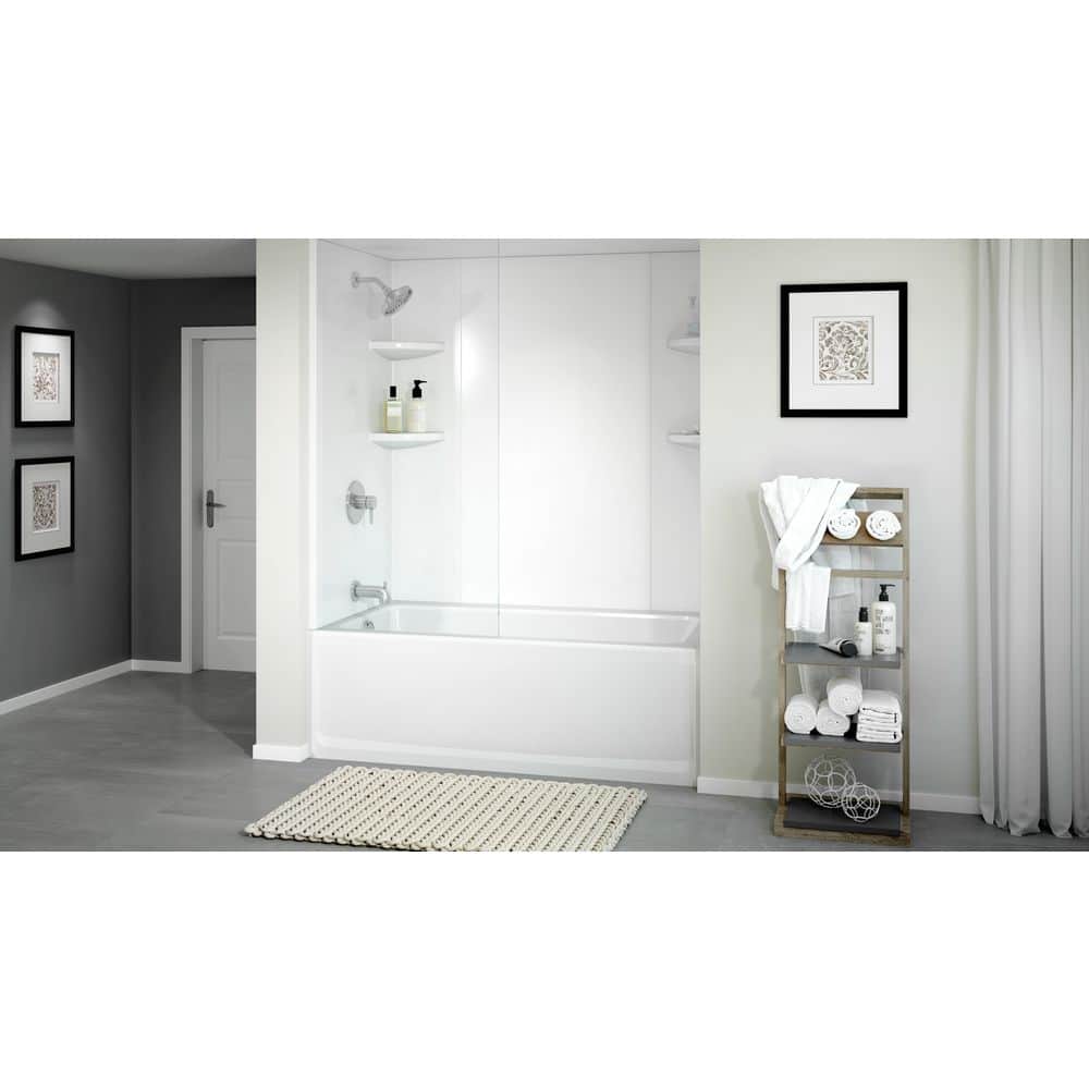 PROJECTA 60 in. x 36 in. Acrylic Left-Hand Drain Rectangular Alcove Whirlpool Bathtub in White