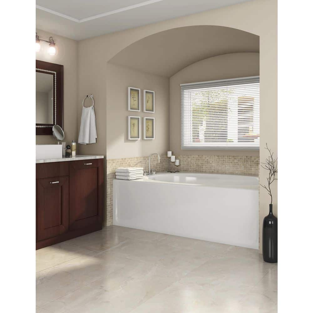 Jacuzzi PROJECTA 60 in. x 42 in. Acrylic Right-Hand Drain Rectangular Alcove Whirlpool Bathtub in White