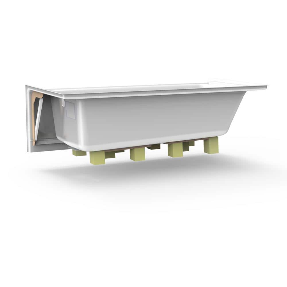 PROJECTA 60 in. x 36 in. Acrylic Drop-in Rectangular Soaking Bathtub in White