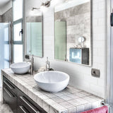 Jeffrey Court Classic 2 x 4 Brick White 11.625 in. x 11.625 in. x 6 mm Interlocking Glossy Porcelain Wall and Floor Mosaic Tile