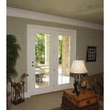 36 in. x 80 in. White Painted Steel Reversible French Patio Door Screen