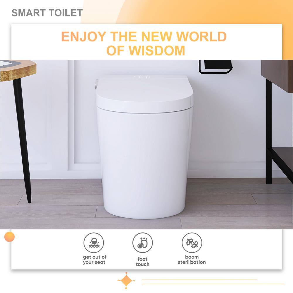 JimsMaison Elongated Smart Bidet Toilet with Instant Seat Heating, Night Light, and Auto Flushing
