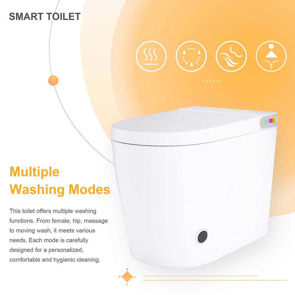 JimsMaison Elongated Smart Bidet Toilet 1.19 GPF with Foot Sensing and Auto Flushing
