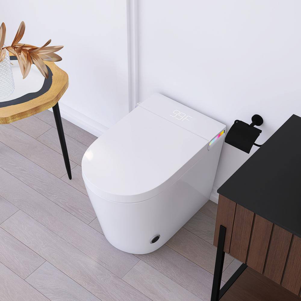JimsMaison Elongated Smart Bidet Toilet 1.19 GPF with Foot Sensing and Auto Flushing