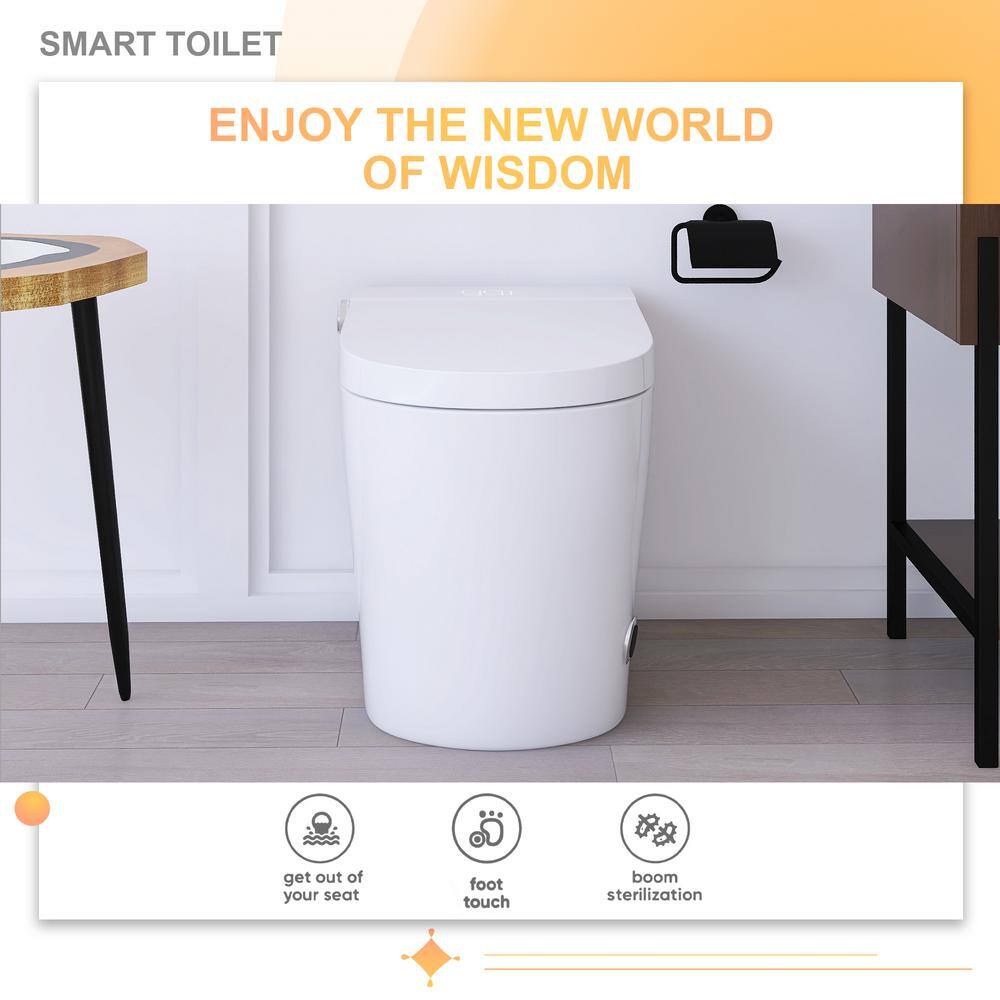JimsMaison Elongated Smart Bidet Toilet 1.19 GPF with Foot Sensing and Auto Flushing