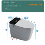 JimsMaison Elongated Bidet Toilet 1.28 GPF with Auto Flush, Heated Seat in White