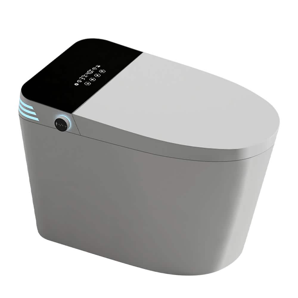 JimsMaison Elongated Bidet Toilet 1.28 GPF with Auto Flush, Heated Seat in White