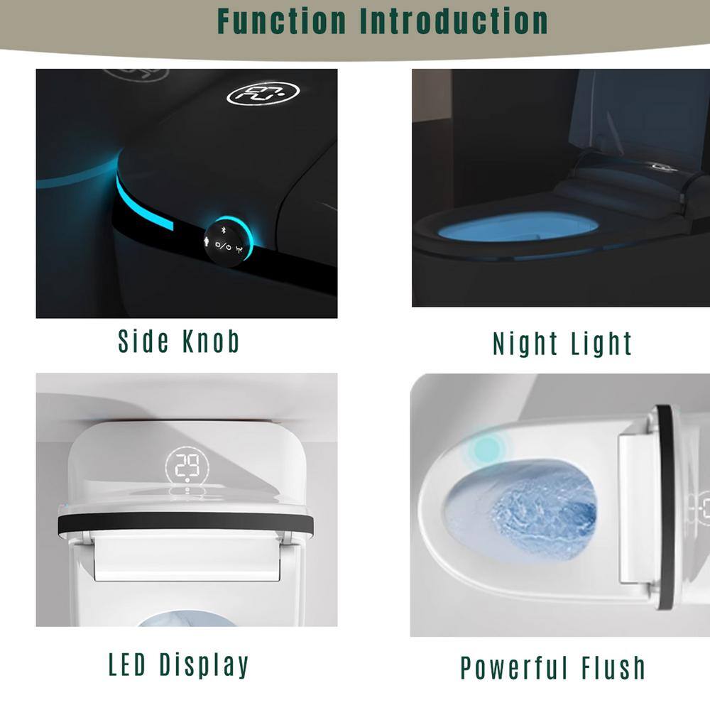 JimsMaison Elongated Bidet Toilet with LED Display and Heated Seat