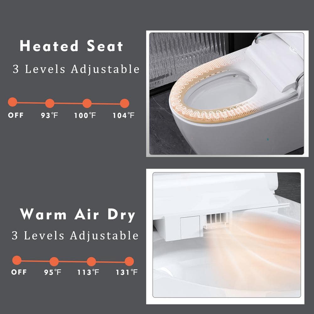 JimsMaison Elongated Bidet Toilet with LED Display and Heated Seat
