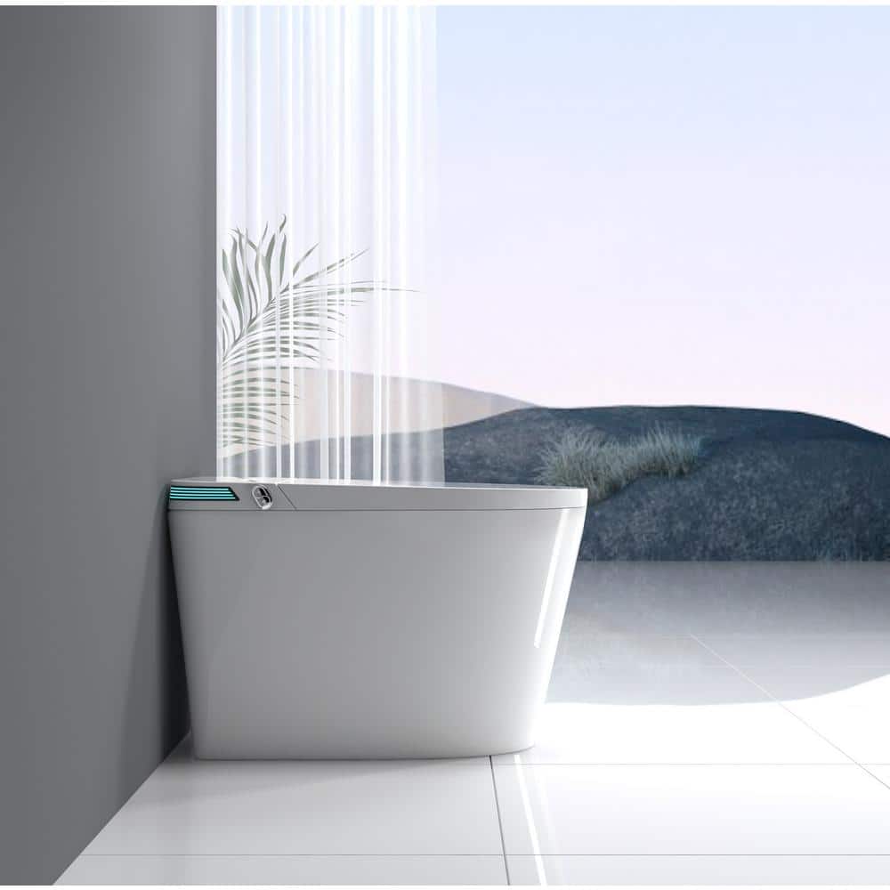 JimsMaison Elongated Bidet Toilet with LED Display, Heated Seat & Dryer