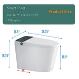 JimsMaison Elongated Bidet Toilet 1.28 GPF with LED Display & Warm Water in White